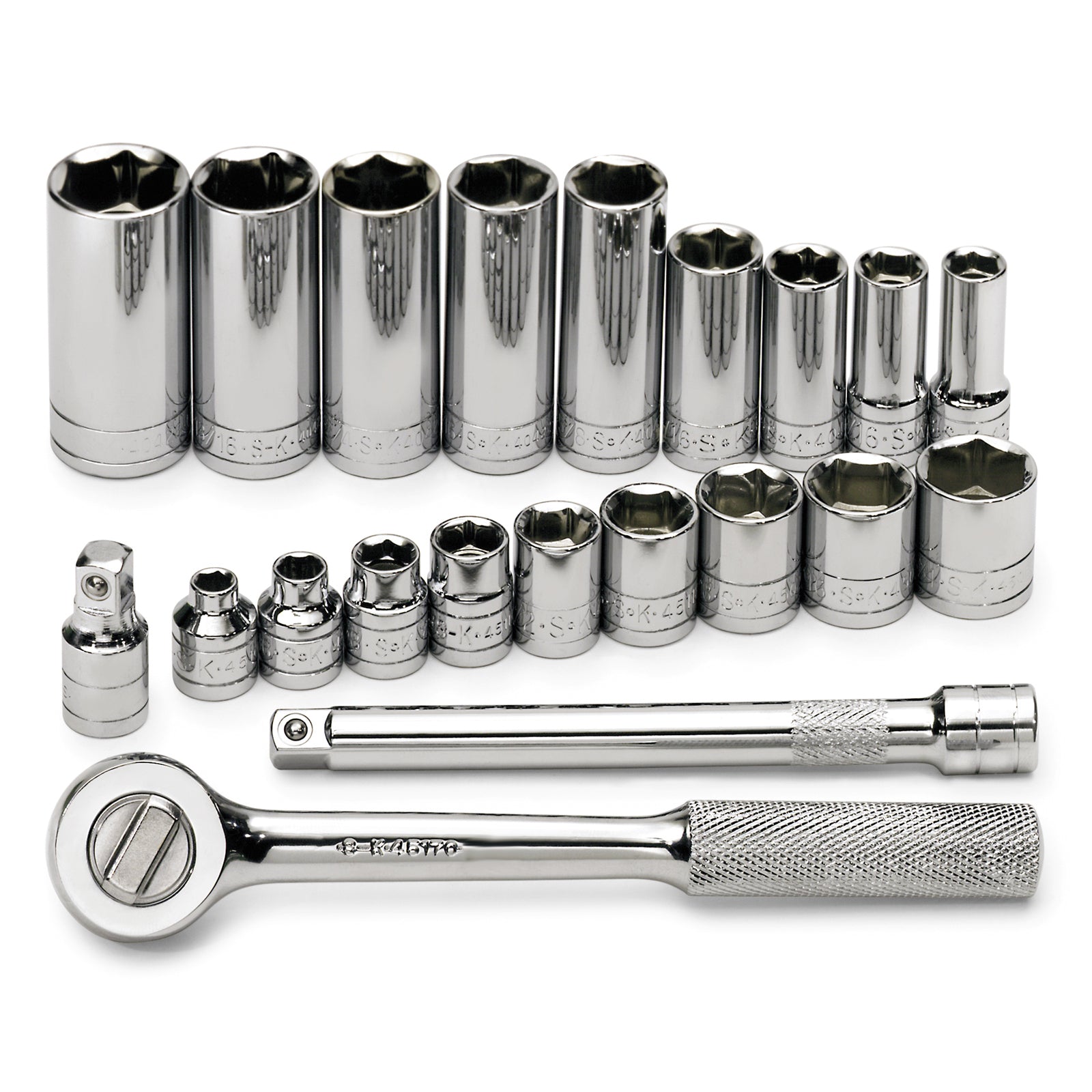 21-Piece 3/8-Inch Drive 6-Point SAE Socket Set - Standard & Deep Sockets for Automotive Repair, DIY Projects & Home Maintenance