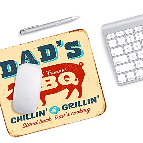 EKOBLA Non-Slip Rubber Base Mouse Pad - 9.5x7.9 Inch Large Gaming Mousepad for PC & Laptop with Fun BBQ Dad Cooking Pig Design - Perfect for Office, Home, Gaming & Father's Day Gifts