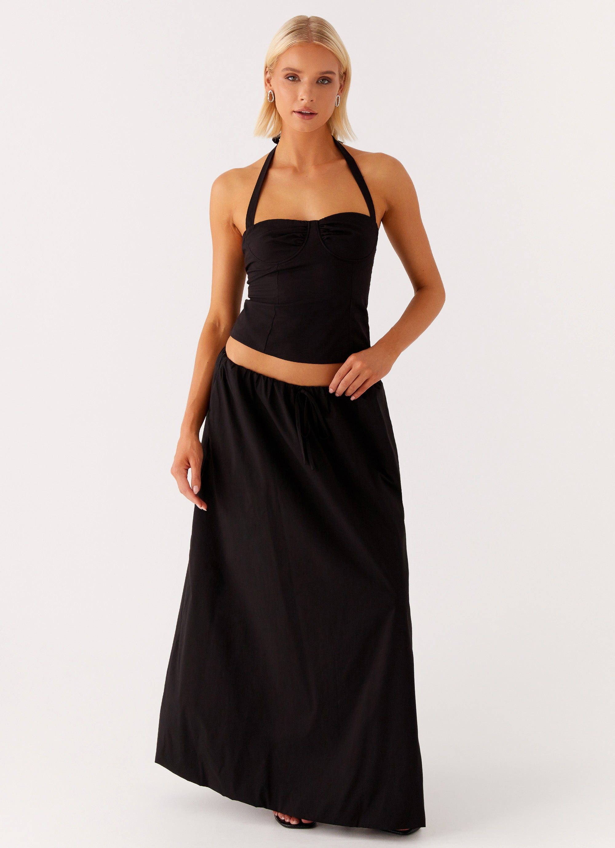 Cheryl Black Maxi Skirt for Women - Elegant Long Flowy Skirt for Summer, Beach, Party & Casual Wear