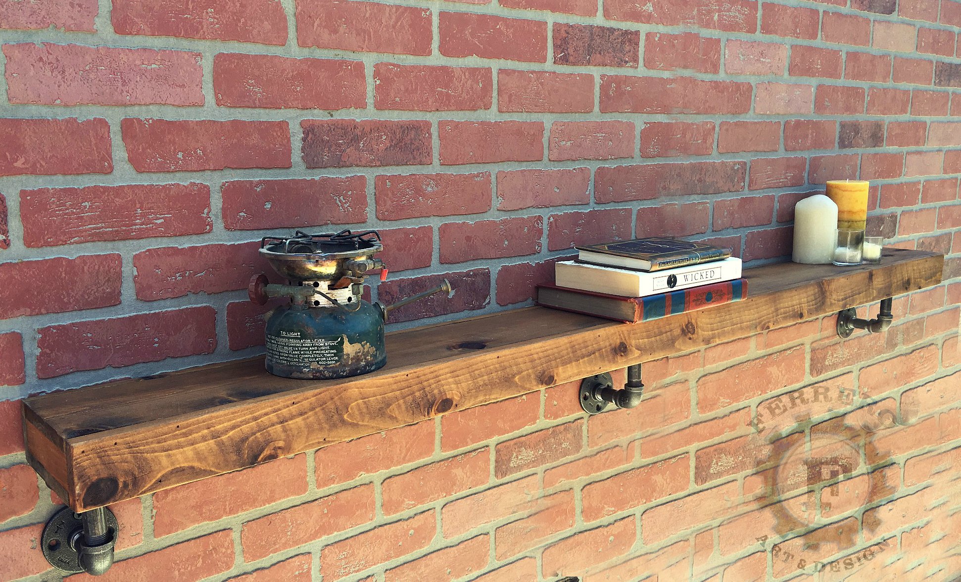 Rustic Industrial Pipe Shelf 67