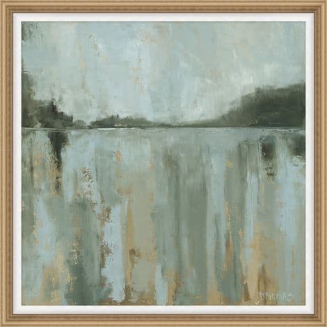 Abstract Lake View Wall Art - Modern Canvas Painting for Home & Office Decor - Perfect for Living Room, Bedroom, or Office Space