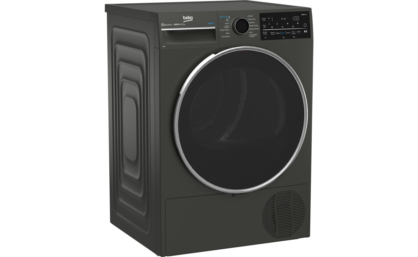 Beko 9kg Hybrid Heat Pump Dryer BDPB904HG - Energy Efficient, Quiet & Fast Drying for Home & Laundry Rooms | Perfect for Apartments & Small Spaces