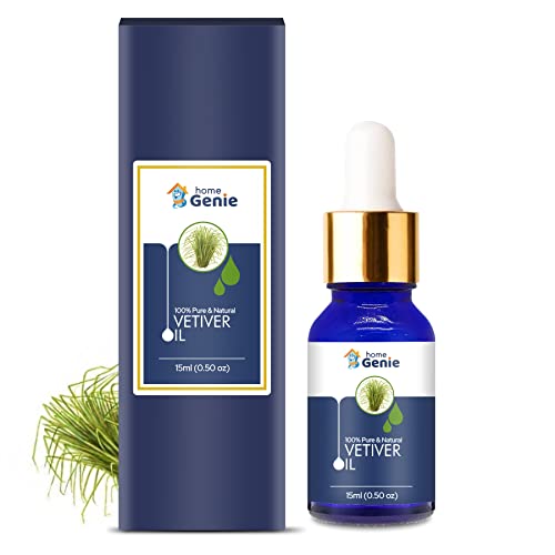 Pure Vetiver Essential Oil (Chrysopogon Zizanioides) - 100% Natural, Undiluted, Therapeutic Grade - 15ml for Aromatherapy, Stress Relief & Skin Care