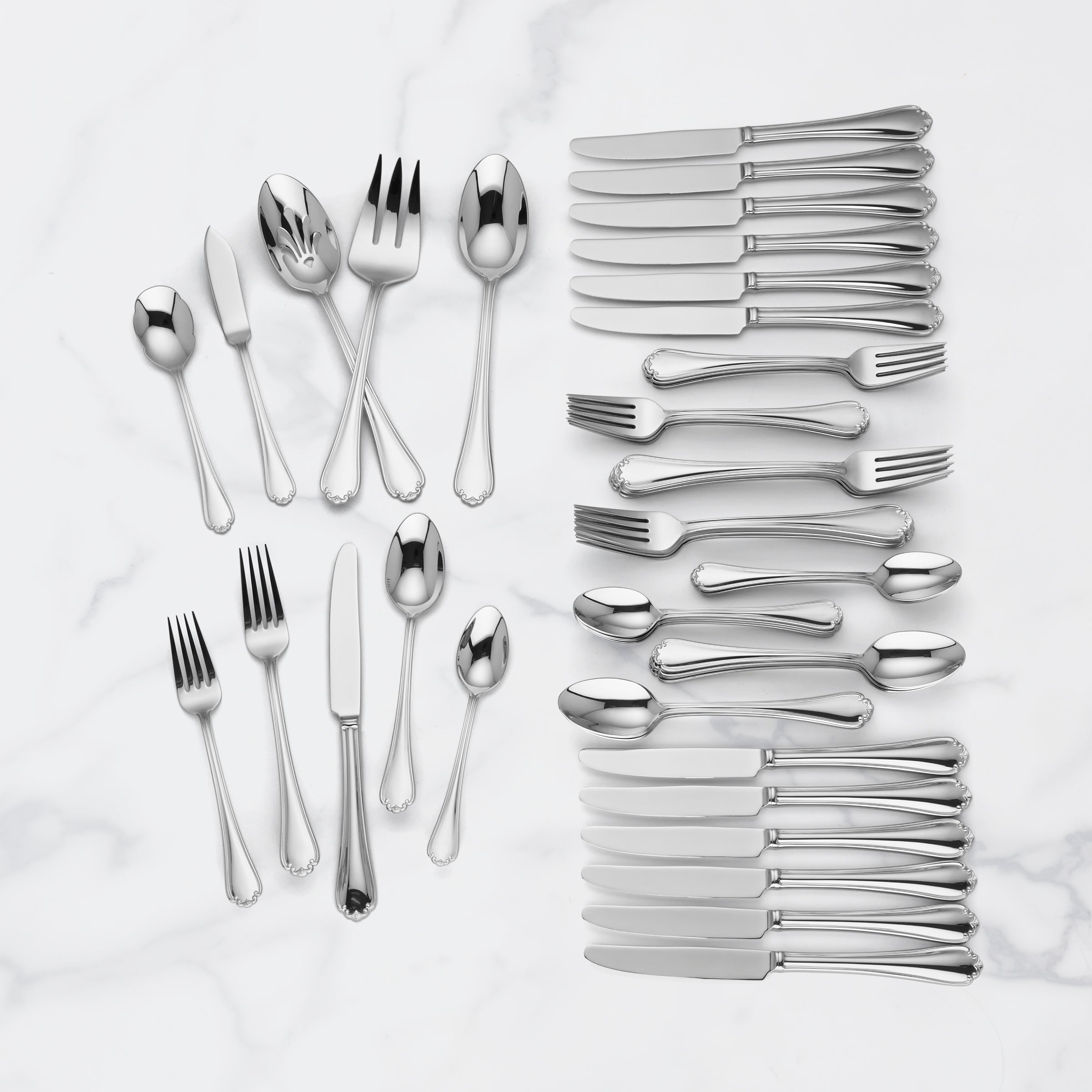 Chelsea Muse 65-Piece Stainless Steel Flatware Set - Service for 12, Elegant Dining Utensils for Everyday Use & Special Occasions