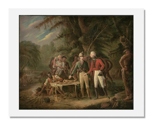 John Blake White Painting - General Francis Marion Inviting British Officer to Share Meal | Historical Artwork for Home & Office Decor