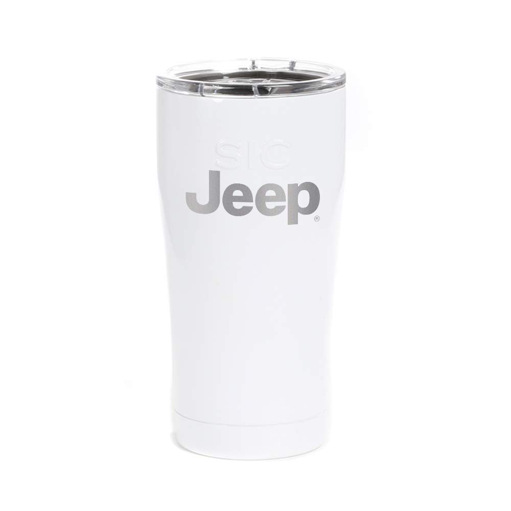 Jeep Iconic Logo Stainless Steel Tumbler - 30oz Insulated Travel Mug, White, BPA-Free, Keeps Drinks Hot/Cold for Hours - Perfect for Road Trips, Camping & Outdoor Adventures