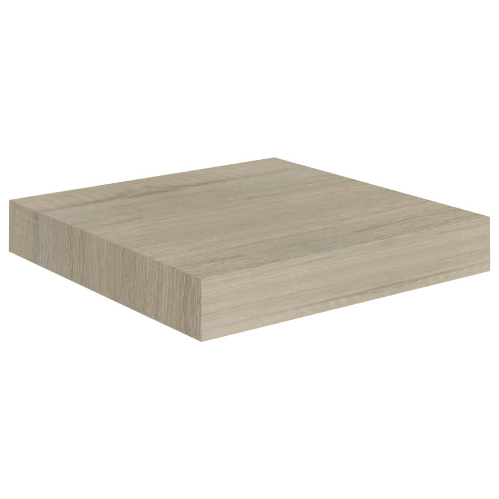 Modern Floating Wall Shelf Set - Oak MDF Wall Mounted Display & Storage Shelves (9.1