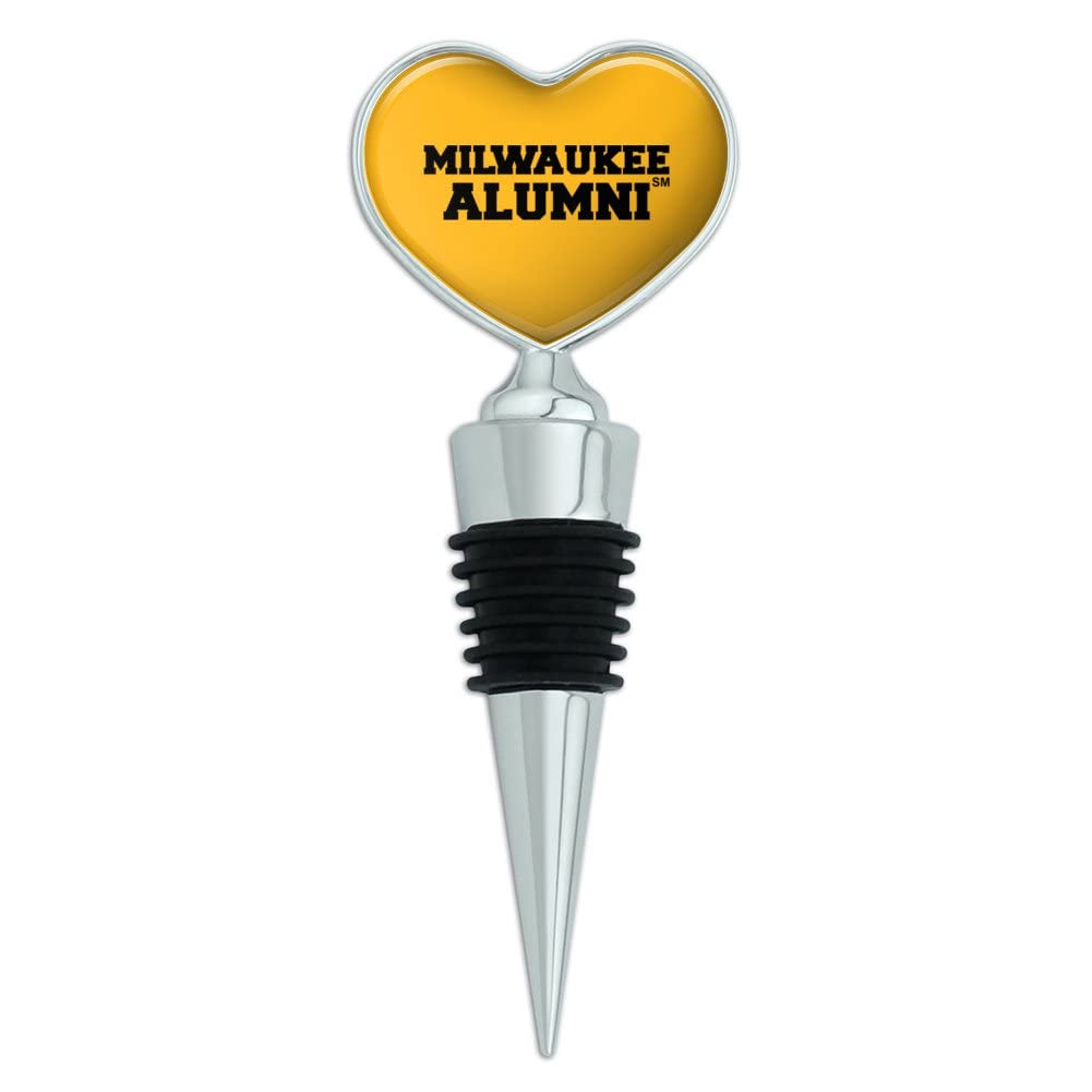 Official Wisconsin Milwaukee Panthers Alumn Wine Bottle Stopper - Perfect for Gifts, Alumni Events & Wine Lovers (Heart Design)