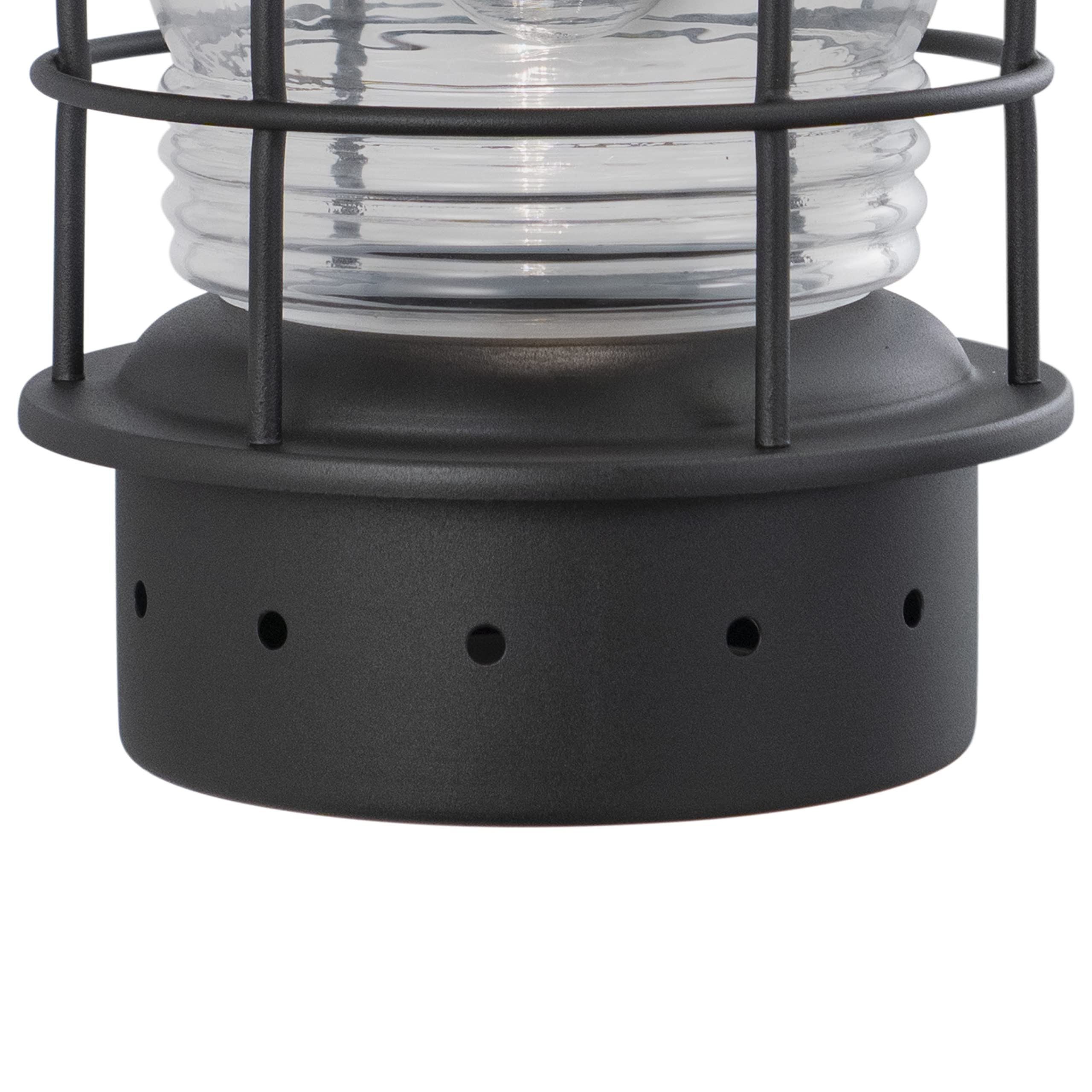 VAXCEL Hyannis 1-Light Black Coastal Outdoor Wall Lantern with Clear Glass - Perfect for Porch, Patio, and Beach House Exterior Lighting