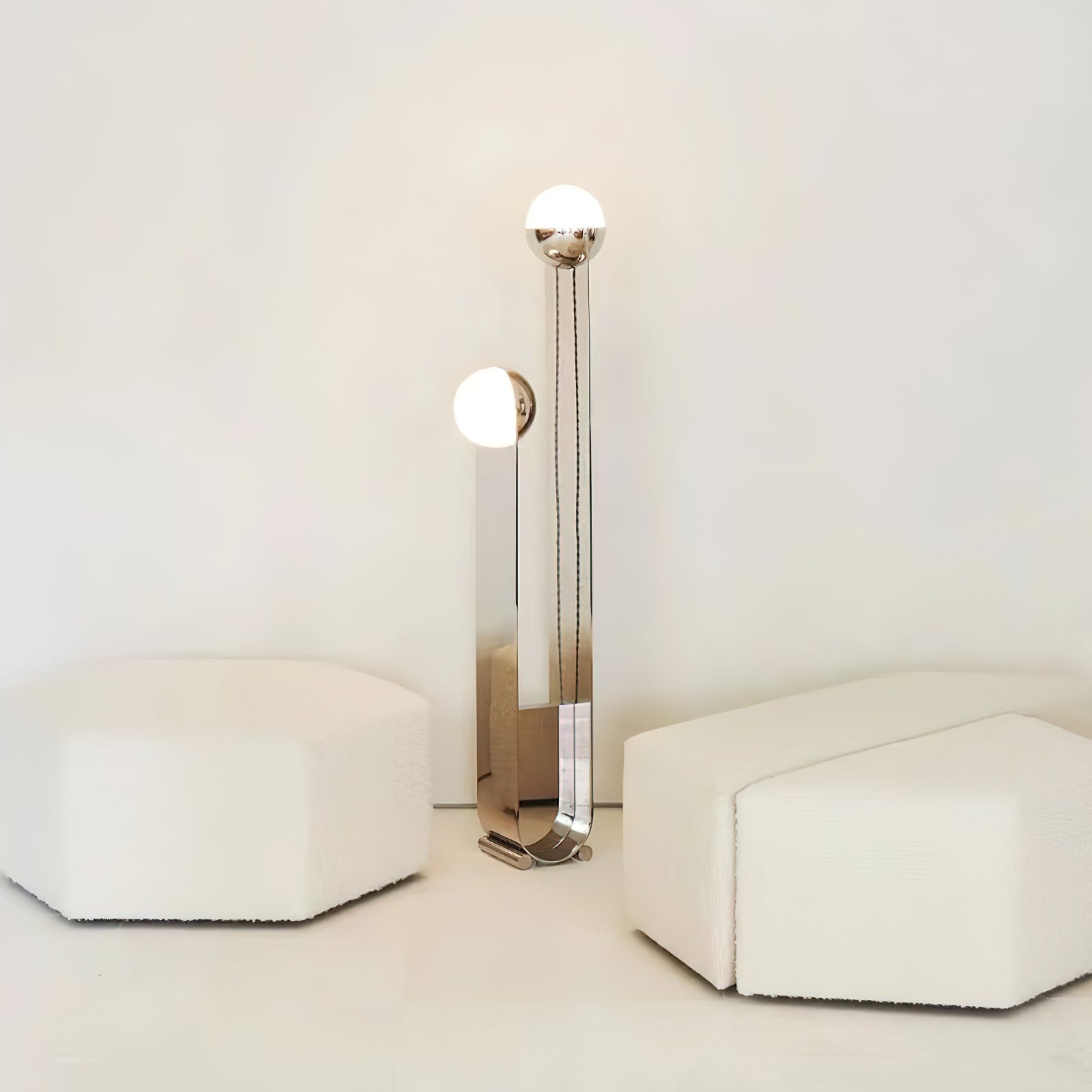 Modern Double Ball LED Floor Lamp - Adjustable Brightness for Living Room, Bedroom & Office - Stylish Standing Light with Remote Control & Dimmable Features