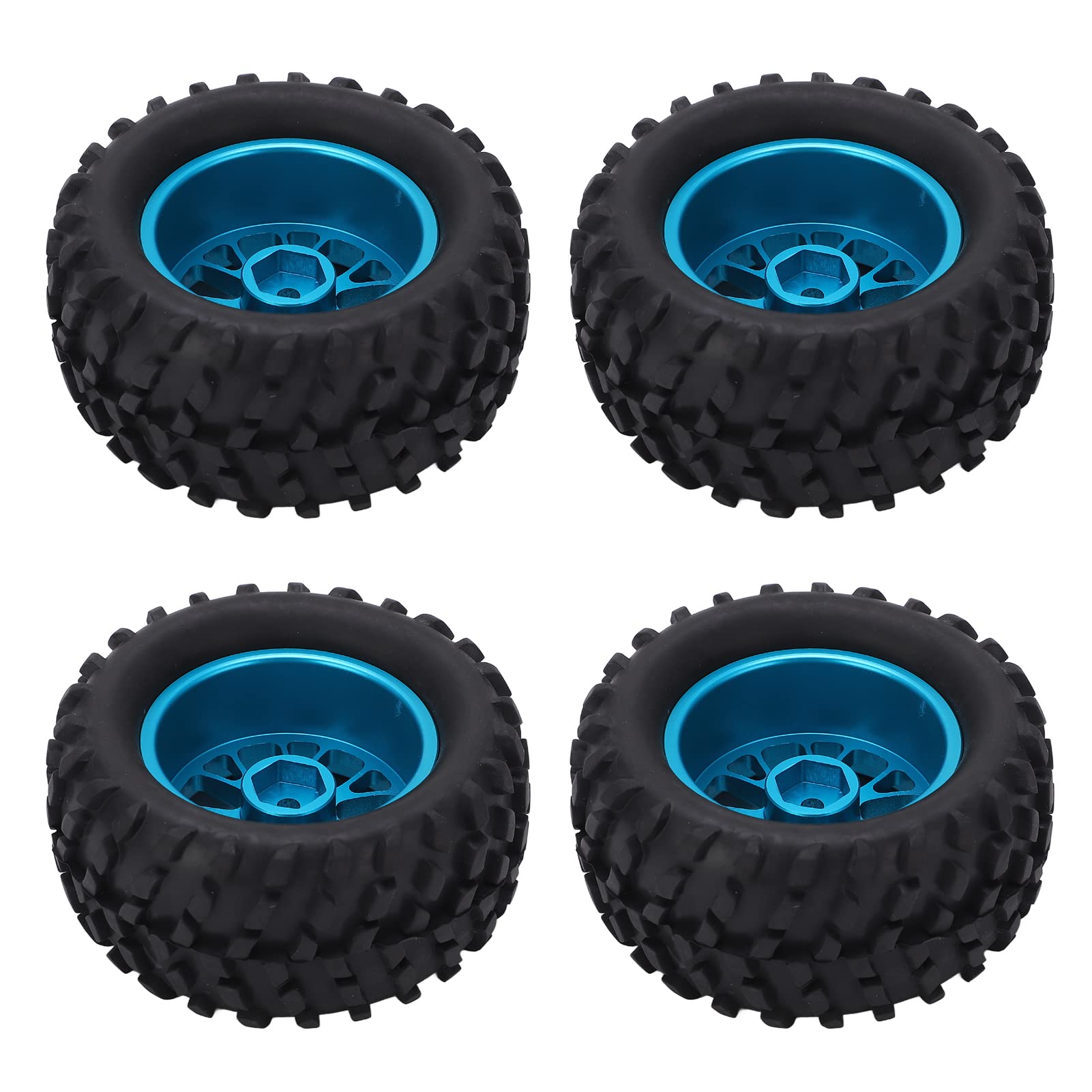 High Strength Wear Resistant RC Rubber Tires - Front & Rear Set of 4 for Wltoys 144001 1/14 Off Road Vehicle - Perfect for Racing, Crawling & Outdoor RC Adventures