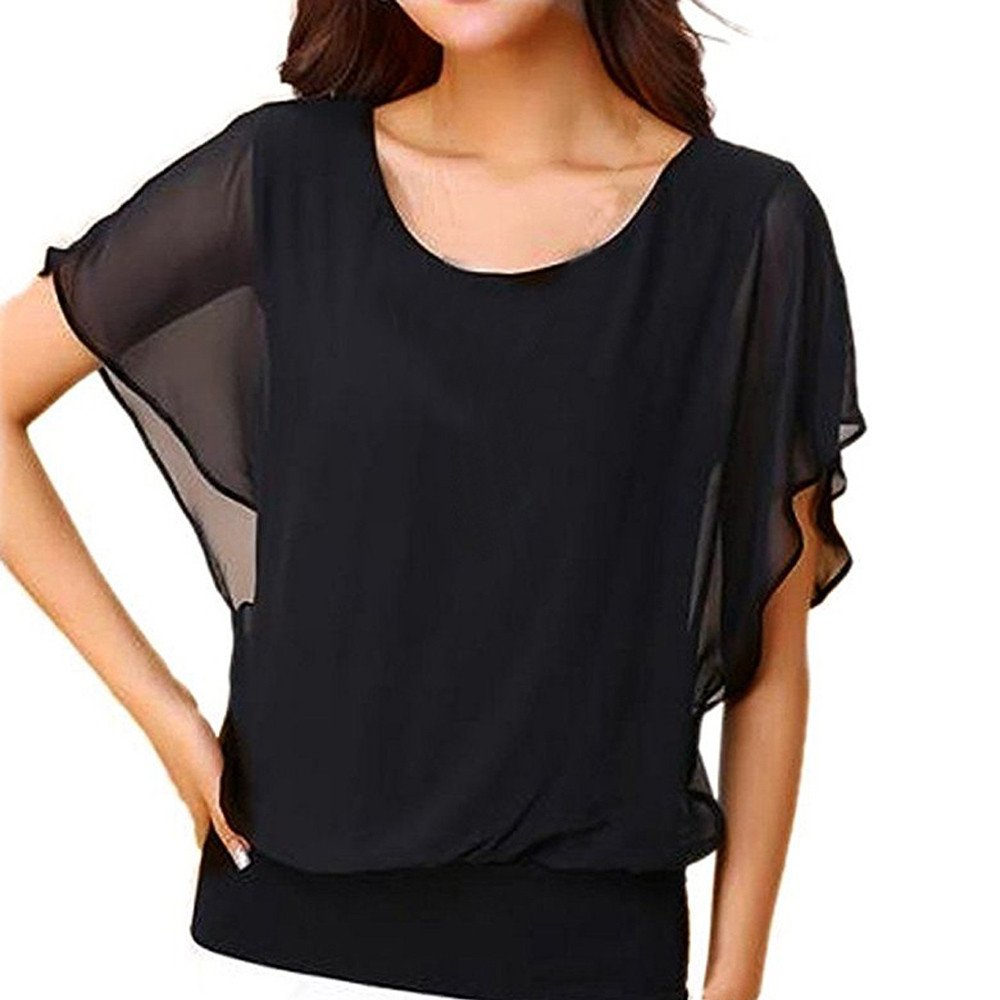 Women's V-Neck Short Sleeve Knit T-Shirt - Summer Casual Puff Sleeve Blouse for Work & Everyday Wear | Breathable Comfort Top for Office, Outings & Relaxation