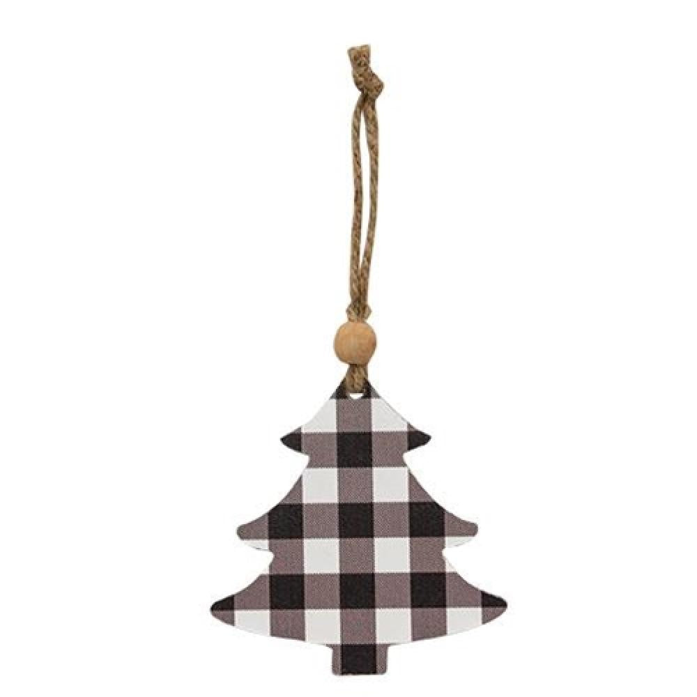 Black and White Buffalo Check Christmas Tree Ornament - Festive Holiday Decor for Xmas Tree, Home, and Party