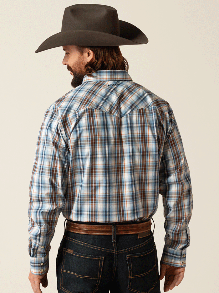 Ariat Men's Pro Series Ryland Classic Fit Shirt - Blue Plaid Western Work Shirt for Ranch, Rodeo & Outdoor Activities