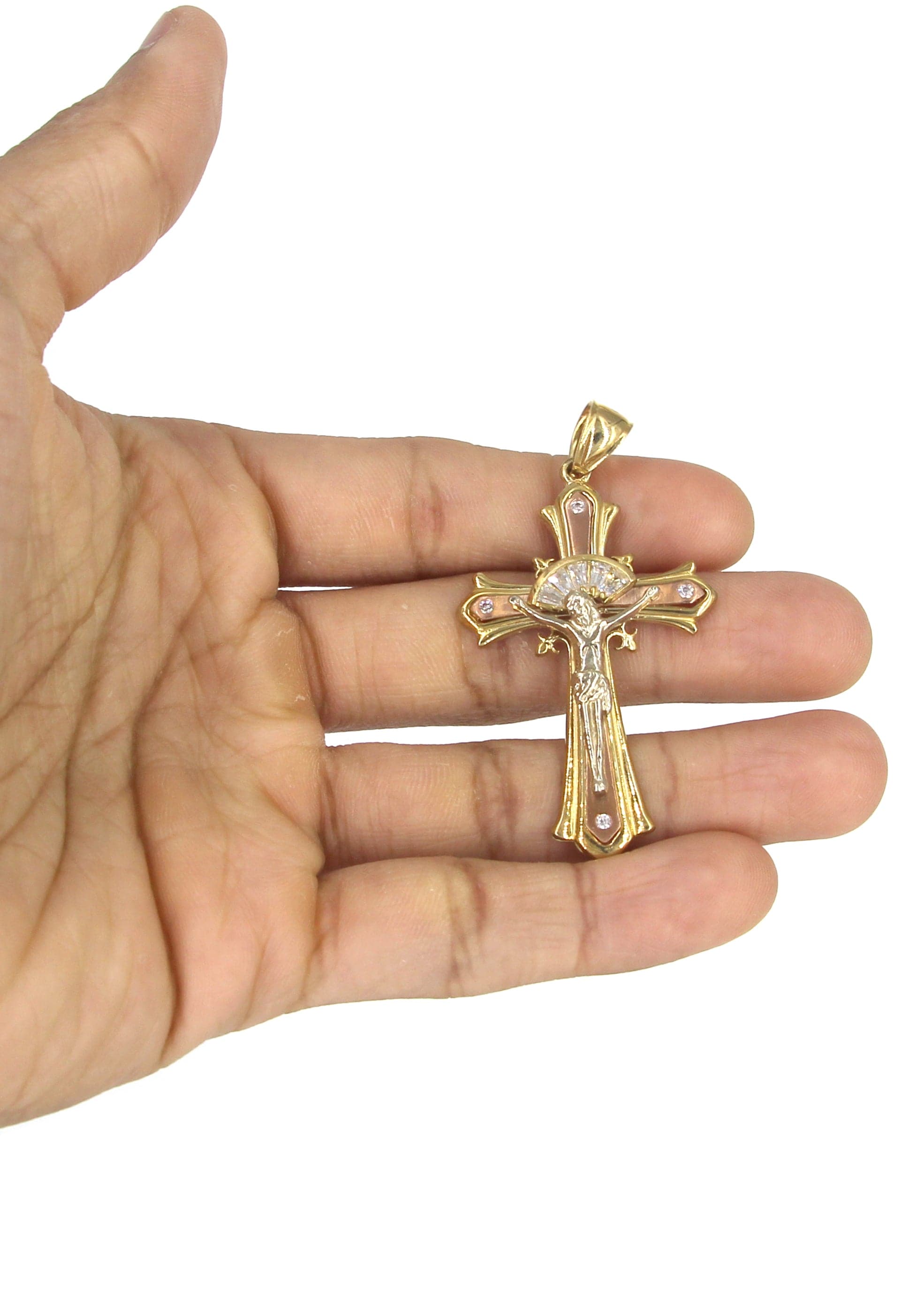 10K Yellow Gold Cross Crucifix Necklace - 21 Grams | Religious Jewelry for Women & Men, Perfect for Church, Baptism, First Communion & Gifts