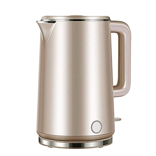 1.7L Electric Kettle - 1800W Fast Boiling Stainless Steel Tea Kettle with Cool Touch Double Wall, Auto Shut Off & Overheating Protection, BPA Free (Gold) - Perfect for Home, Office & Dorm Use