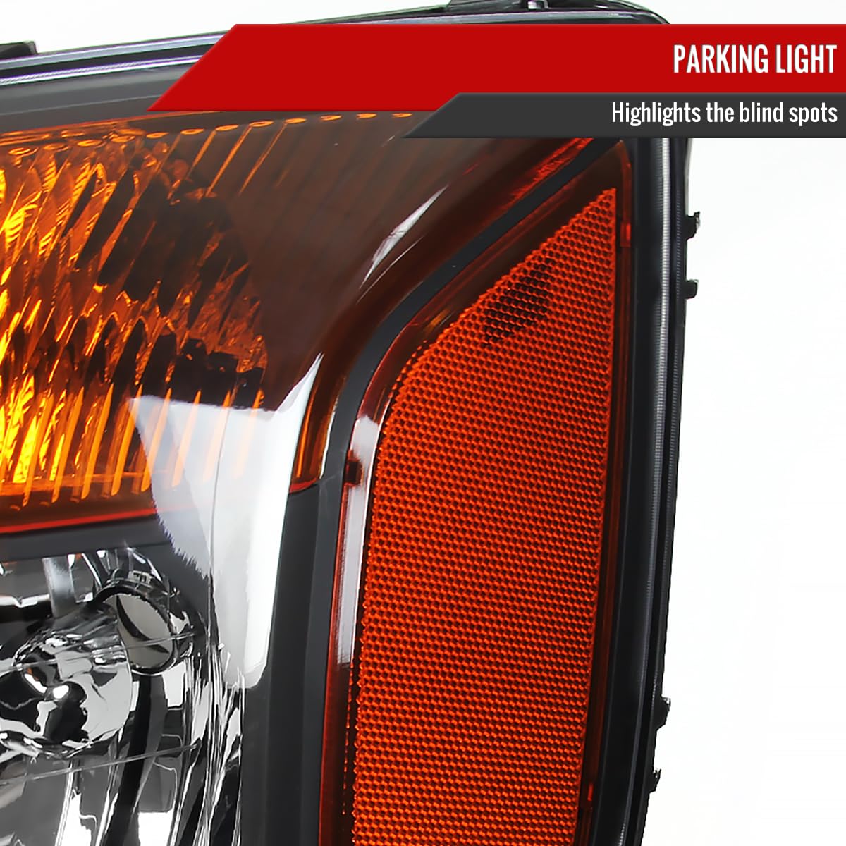 04-15 Nissan Titan & 04-07 Nissan Armada Black Headlights Pair - Durable LED Replacement Lamps for Off-Road & Night Driving