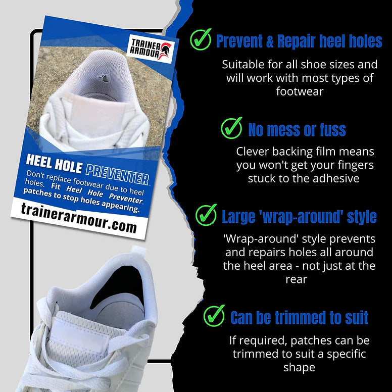 Trainer Armour Heel Hole Preventer - Durable Shoe Protector for Sneakers & Athletic Shoes | Prevent Heel Wear & Tear | Perfect for Running, Gym & Everyday Use