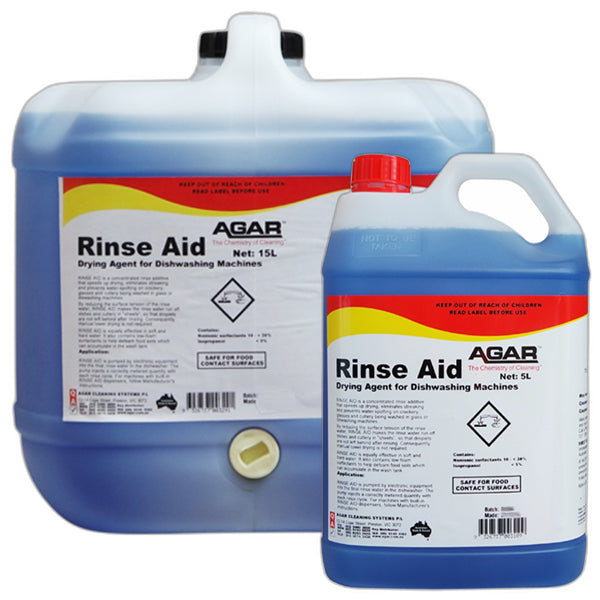 Commercial Dishwasher Rinse Aid - Agar Spot Free Drying Agent for Sparkling Clean Dishes | Perfect for Restaurants, Hotels & Catering Services