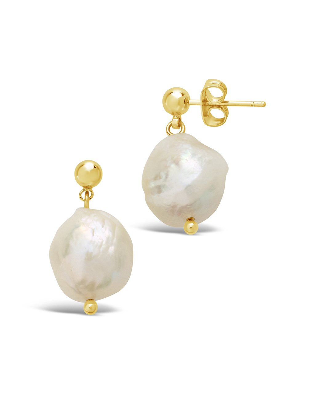 Large Baroque Pearl Drop Stud Earrings - Elegant & Unique Handmade Jewelry for Women - Perfect for Weddings, Parties & Special Occasions