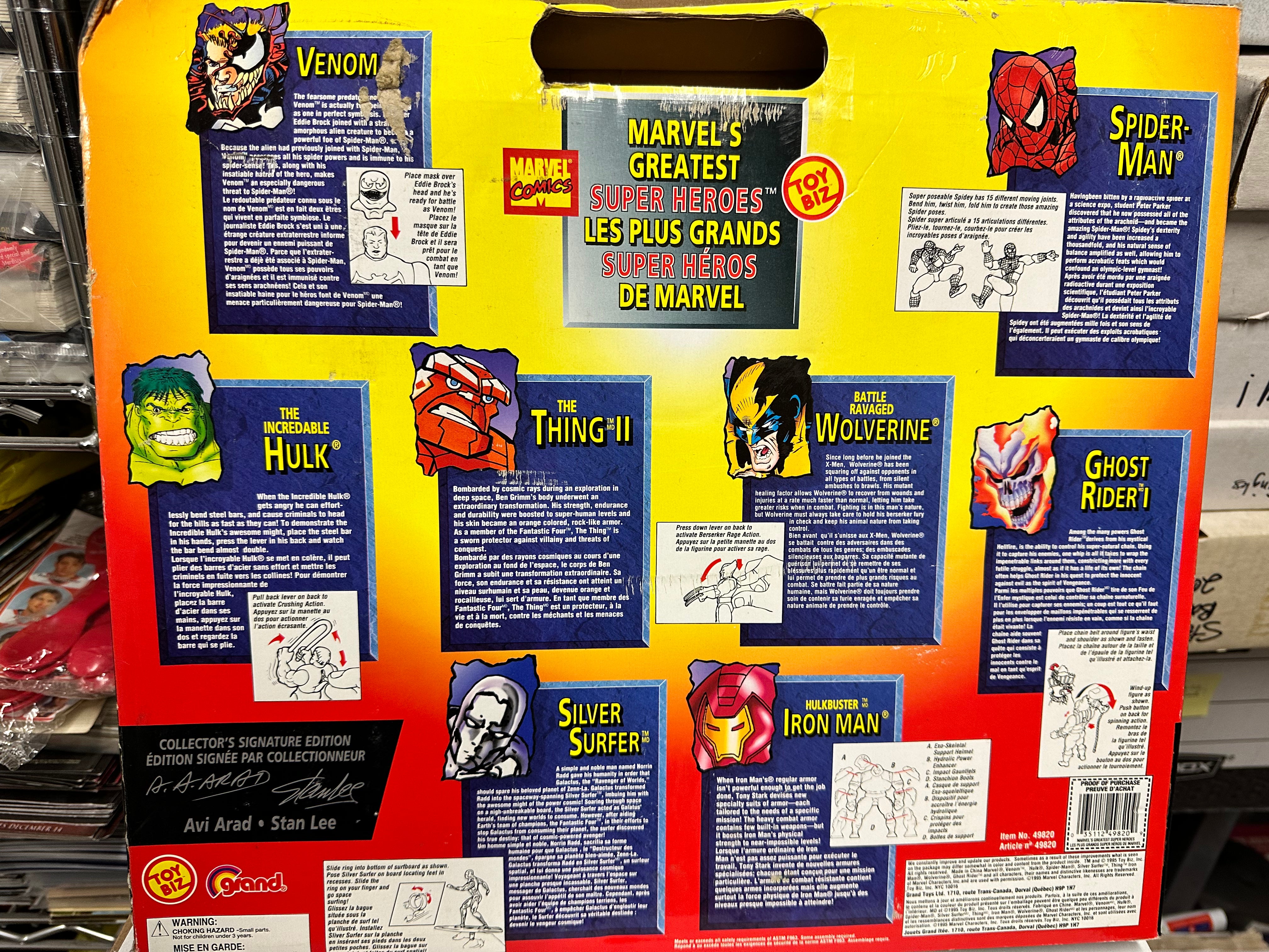Marvel Superheroes Rare 8 Vintage Action Figures Sealed Box Set 1995 - Collectible Comic Book Character Toys for Display & Gift Giving
