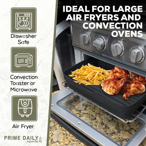 Extra Large Reusable Silicone Air Fryer Liners for Toaster Oven - Non-Stick, Durable Baking Accessories for Family Meals | Perfect for Roasting, Frying & Reheating Food in Air Fryers