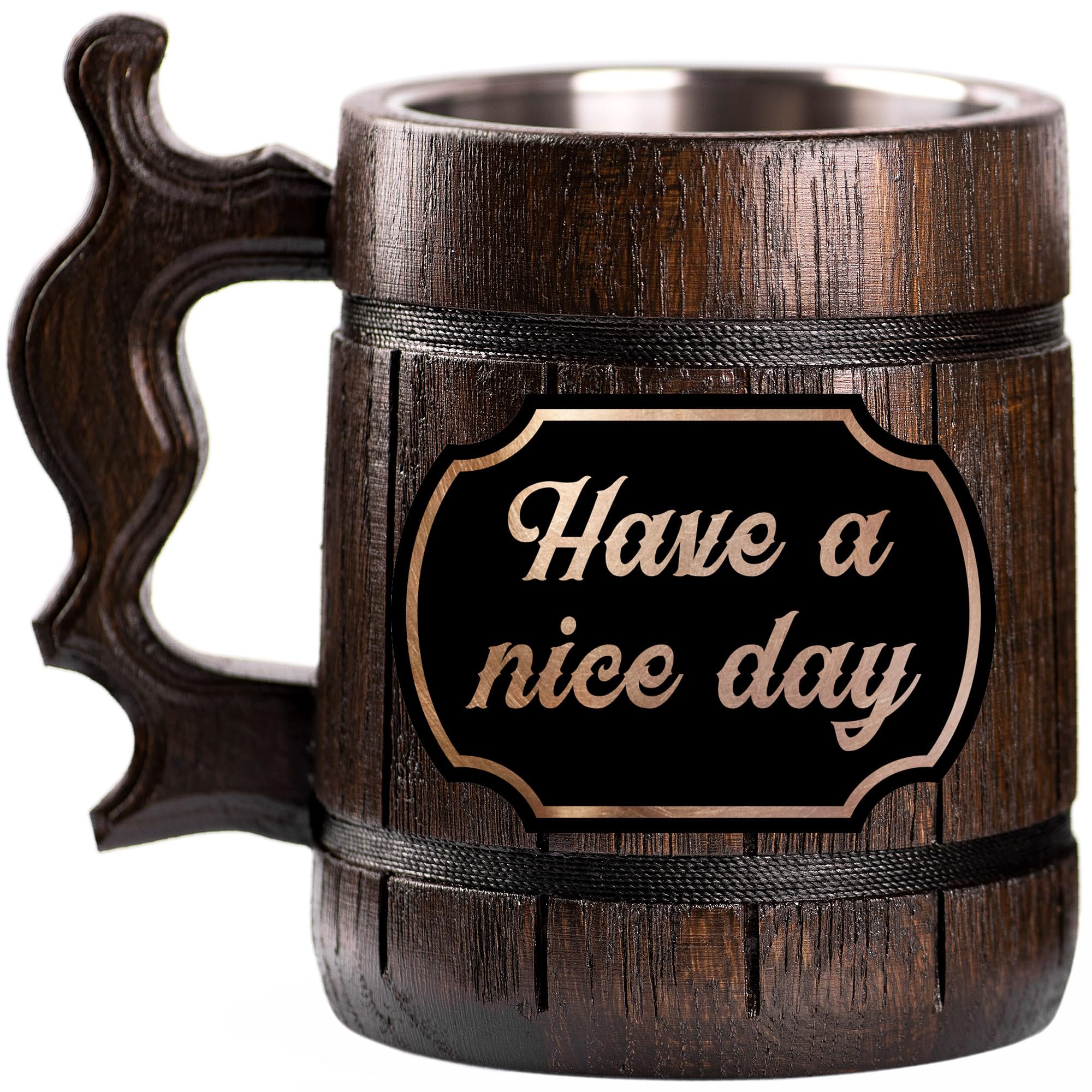 Funny Custom Beer Mug - Personalized Stein & Wooden Tankard for Men | Unique Gifts for Dad, Him, Father's Day, Wedding & Anniversary | Perfect for Gamers, Geeks & Beer Lovers | Great for Parties, Man Cave & Home Bar Decor
