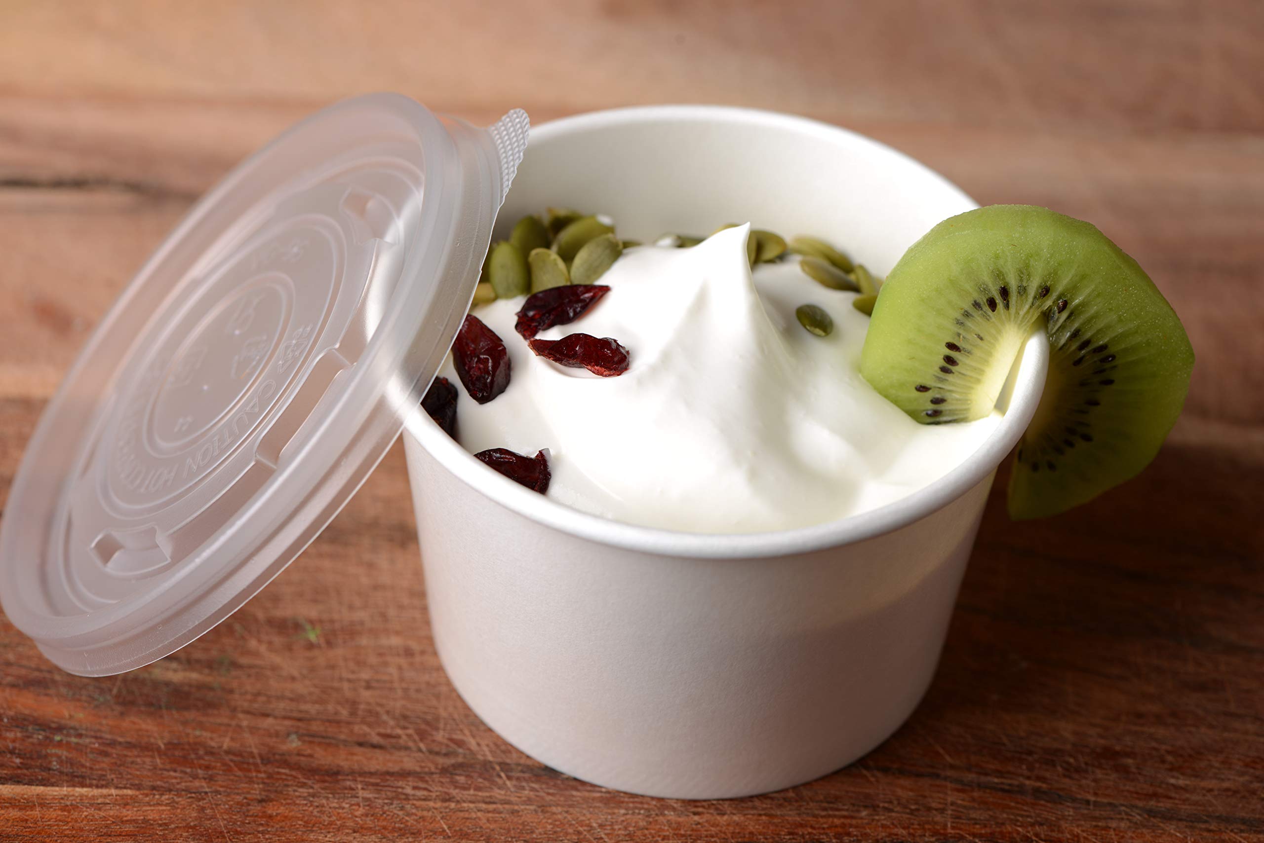 [150 Pack] 12 oz Disposable White Paper Soup Containers with Lids - Microwave & Freezer Safe Food Storage Bowls for Ice Cream, Frozen Yogurt, Desserts, Takeout - Perfect for Restaurants, Catering & Home Use