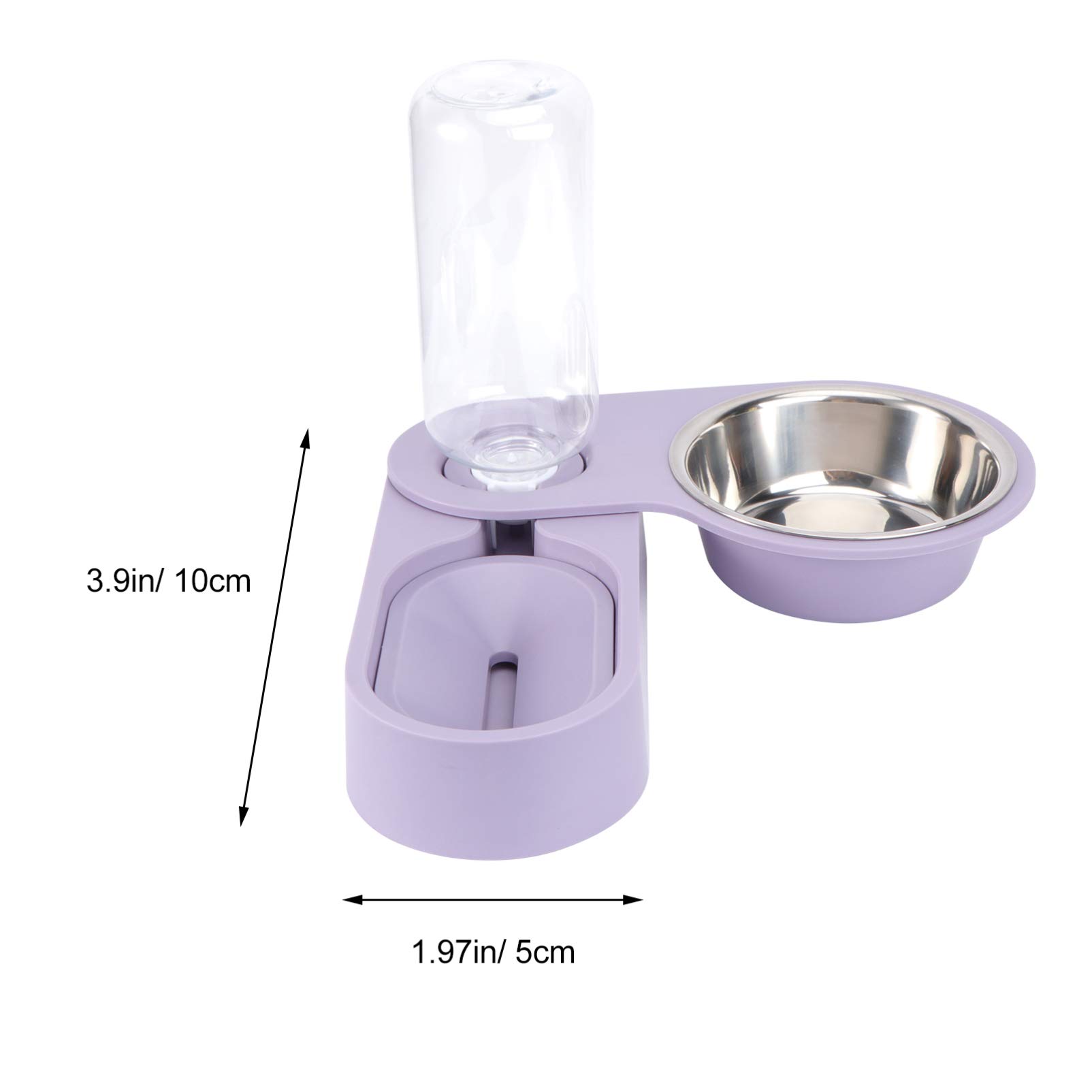 Automatic Pet Food and Water Dispenser Bowl Set - Rotating Corner Folding Design for Dogs, Cats, Puppies & Small Pets (Purple) - Perfect for Home, Travel, and Outdoor Use - Rabbit Food Bowl Included