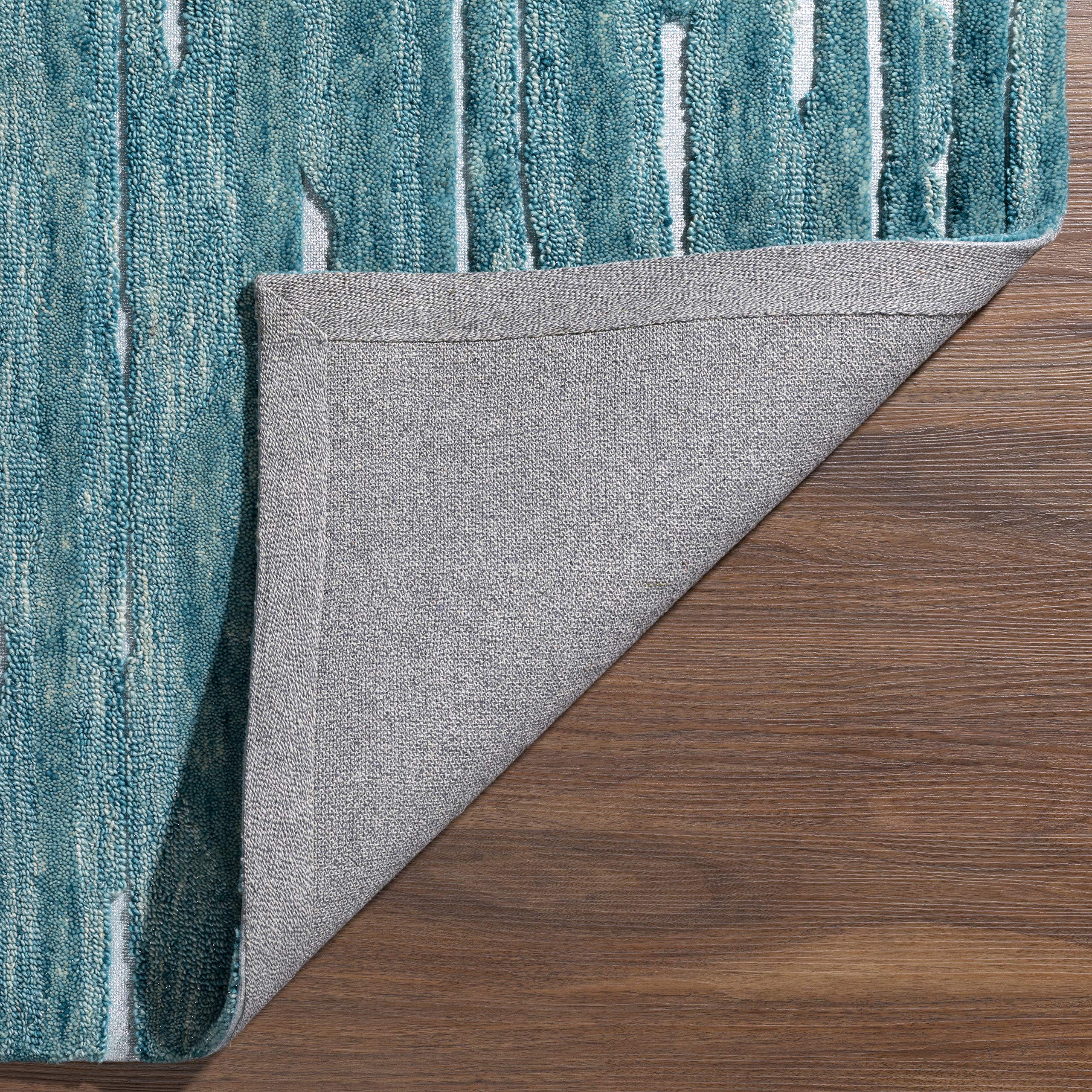 Addison Rugs Dazzle Area Rug 5x7.6 Feet Peacock Blue - Soft Non-Slip Living Room Rug for Bedroom, Dining Room & Home Decor