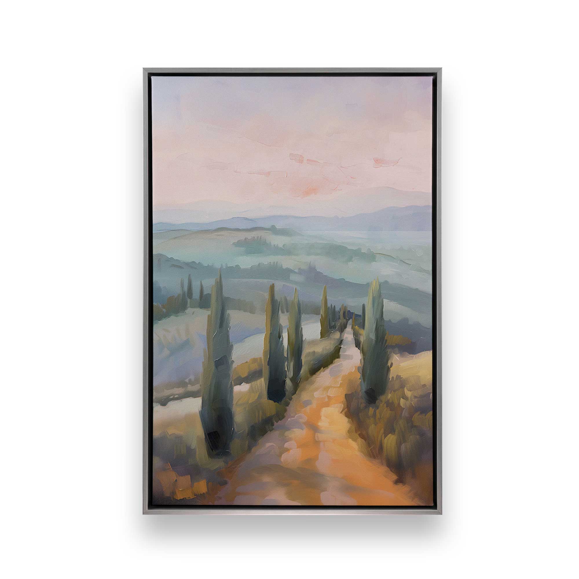 Tuscany Sunset Landscape Canvas Print - Dusk's Glow v3 Wall Art for Living Room, Bedroom & Office Decor