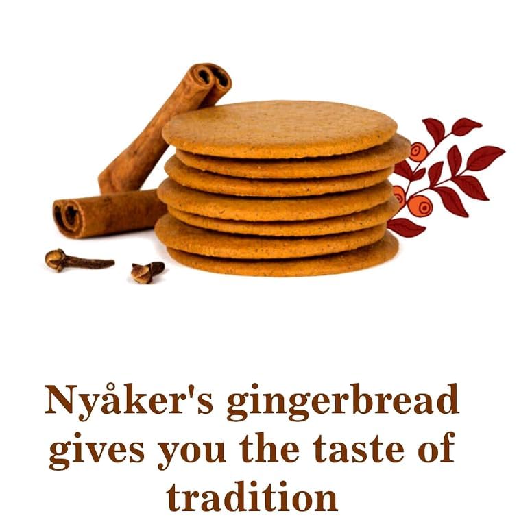 Nyakers Swedish Pepparkakor Lemon Ginger Snaps Cookies - Old Fashioned Thin Ginger Biscuits with Real Ginger & Lemon - Vegan, Palm Oil Free - 5.3oz (Pack of 12) - Perfect for Holiday Gifts, Tea Time & Snacking