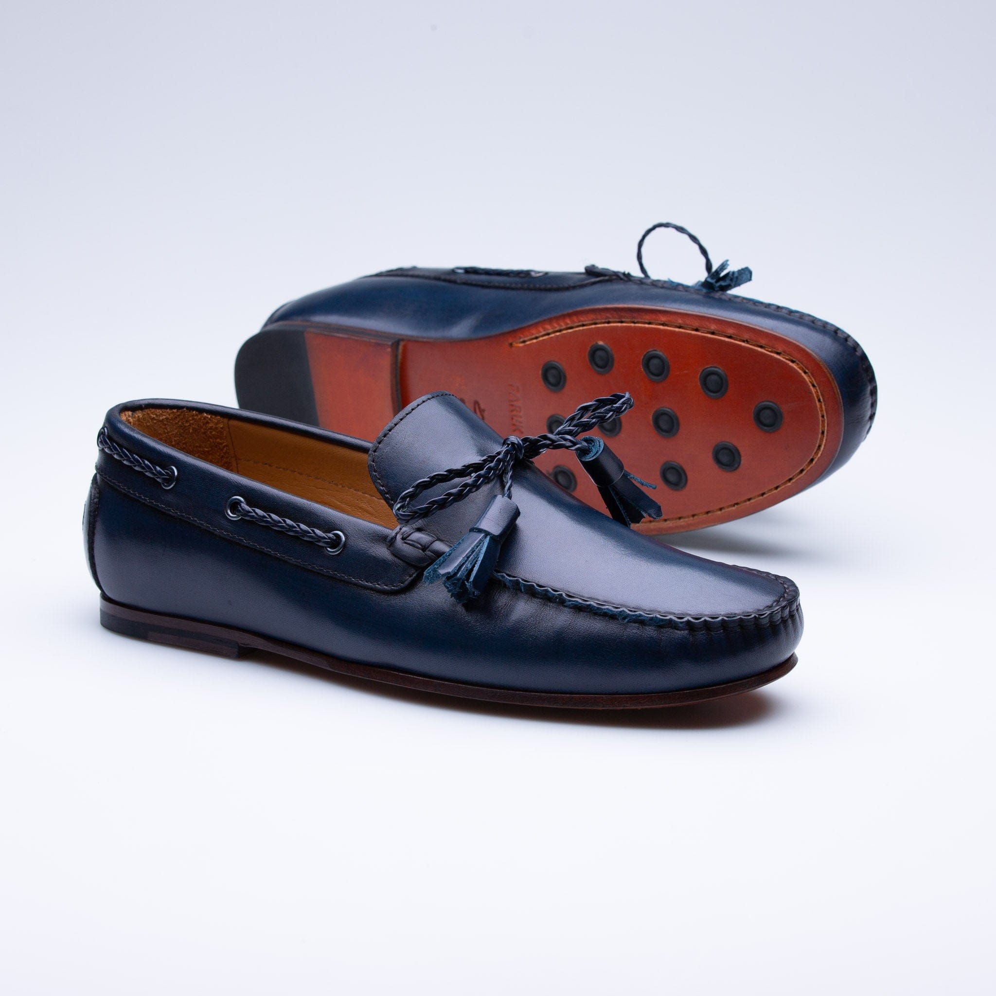 Navy Rose Loafers for Women - Classic Slip-On Comfort Shoes for Work, Office & Casual Wear