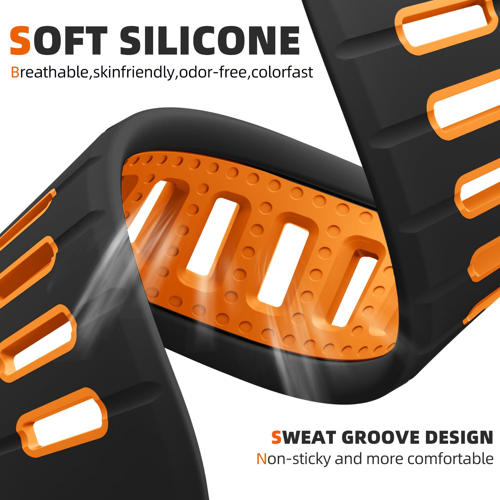 Odbeai Soft Silicone Sport Band for Samsung Galaxy Watch Ultra 47mm - Breathable Waterproof Replacement Strap for Men - Perfect for Running, Swimming & Everyday Wear