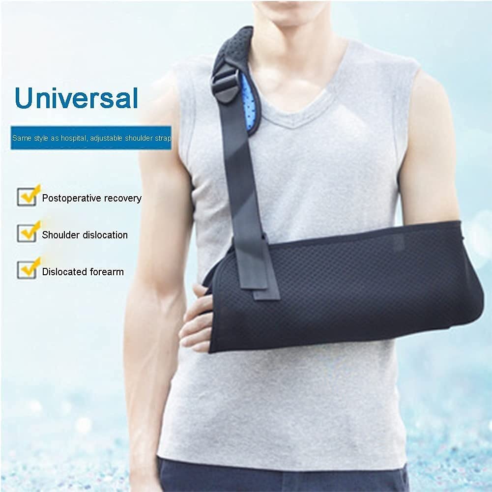 Adjustable Arm Sling & Shoulder Immobilizer Brace - Support for Broken Arm, Fractures, Rotator Cuff Tear, Dislocation, Sprains & Strains - Comfortable Elbow & Wrist Support (Medium) - Ideal for Sports Injuries, Post-Surgery Recovery & Daily Pain Relief