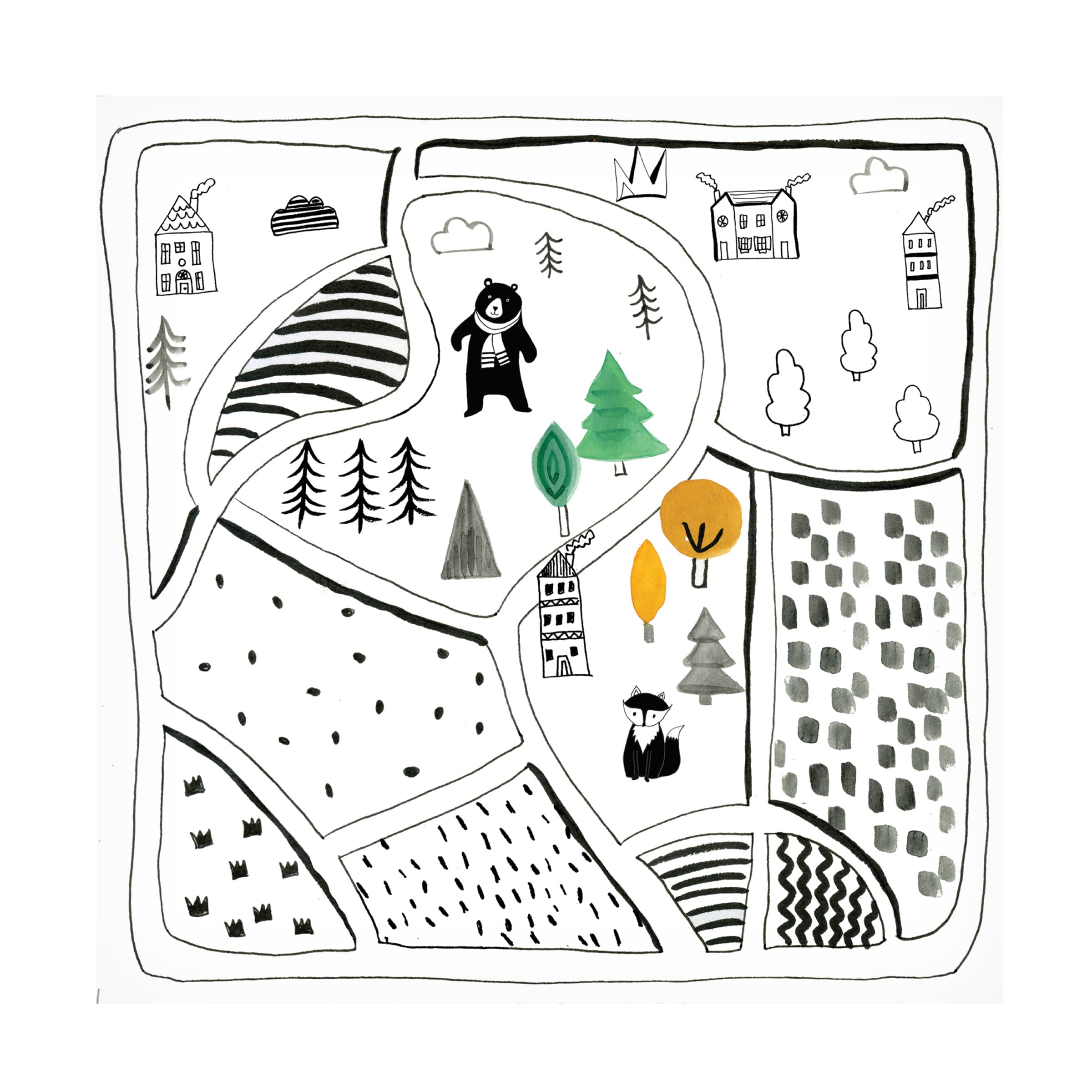 Farida Zaman 'Neighborhood Pals XIII' Canvas Wall Art Print - Modern Home Decor for Living Room, Bedroom & Office - Trademark Fine Art Collection