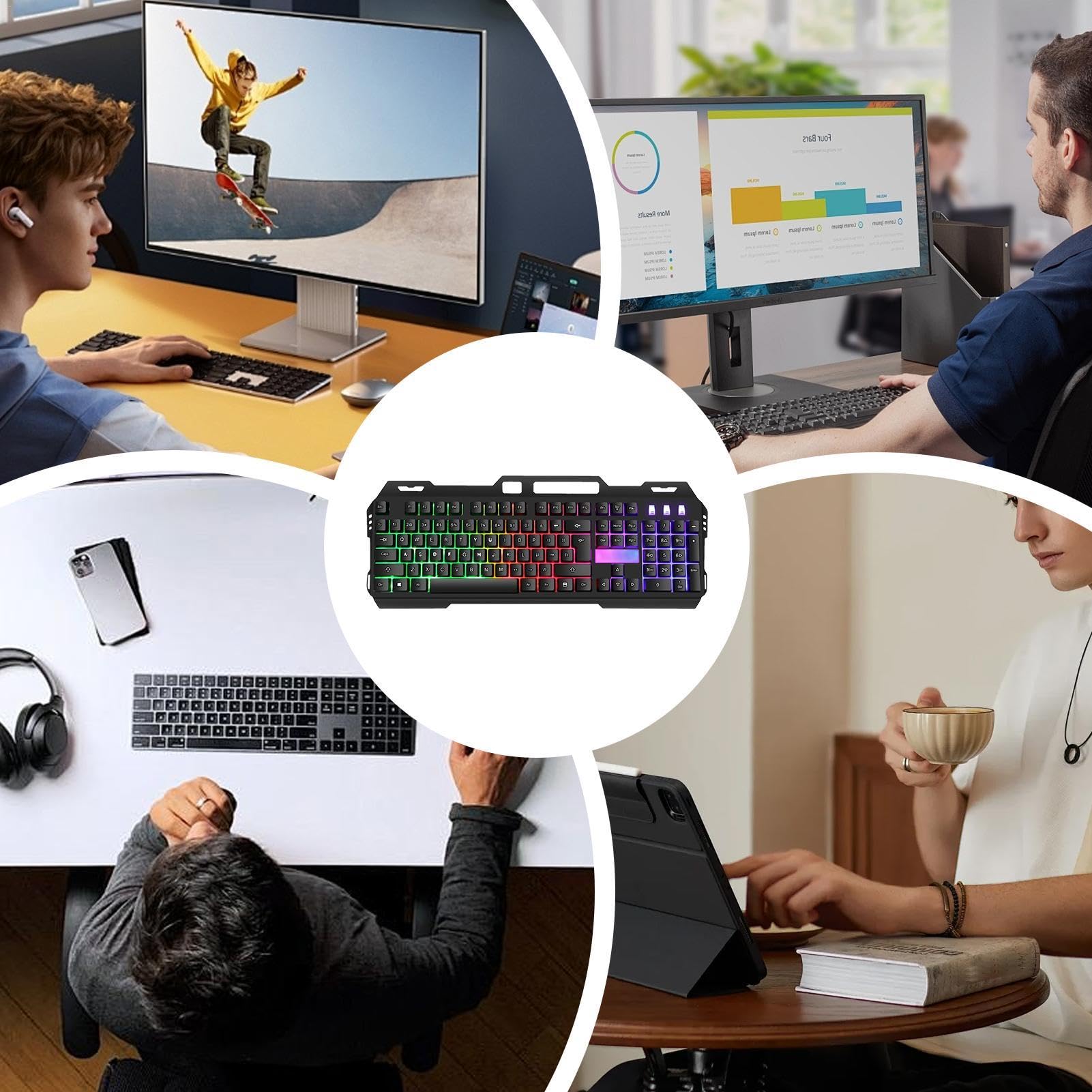 Sulxyi RGB Mechanical Gaming Keyboard with Vibrant Backlighting - High-Performance Switches for PC, Mac, Laptop | Perfect for Gaming, Typing & Office Work
