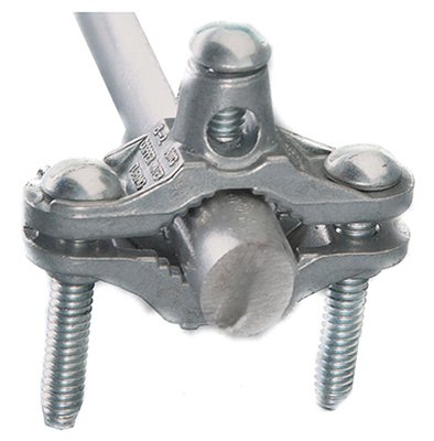 0.5-1 Inch Heavy Duty Ground Clamp for Electrical Wiring - Copper Bonded Steel Grounding Clamp for Outdoor Use, Fence, and Solar Panel Installations