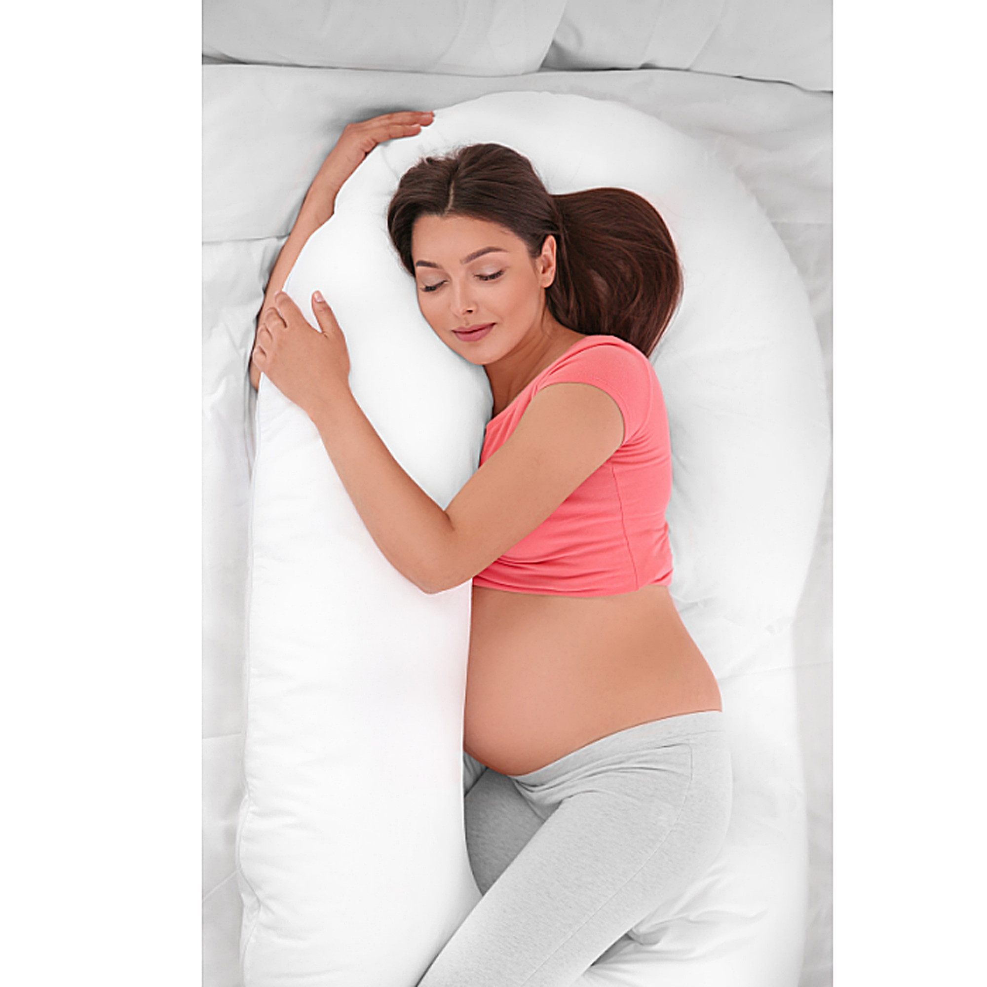 Upedic Pregnancy Pillow for Side Sleepers - Full Body Maternity Support Pillow for Pregnant Women - Comfortable C-Shaped Pregnancy Pillow for Back, Hips & Belly Support - Perfect for Sleeping, Nursing & Relaxing