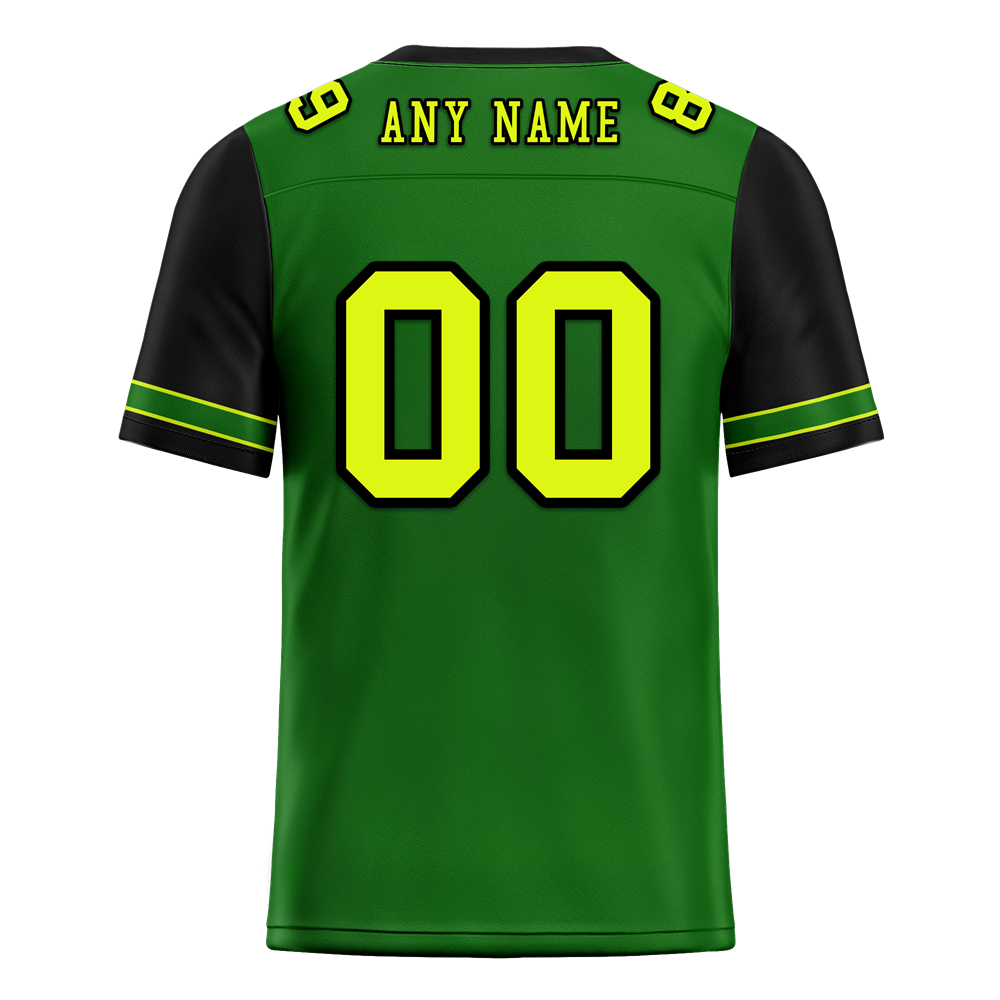 Custom Green & Black Two-Tone Personalized Authentic Football Jersey FBJ02 - Perfect for Game Day, Team Events & Fan Gear