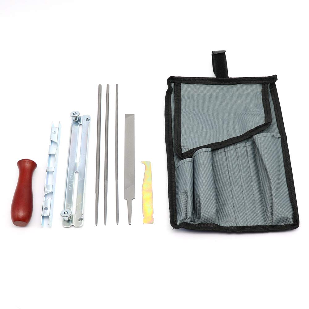 8Pcs Chainsaw Sharpening Kit - Professional Chainsaw File Tool Set with Guide Bar & Instructions - Perfect for DIY Wood Cutting, Tree Trimming & Firewood Preparation