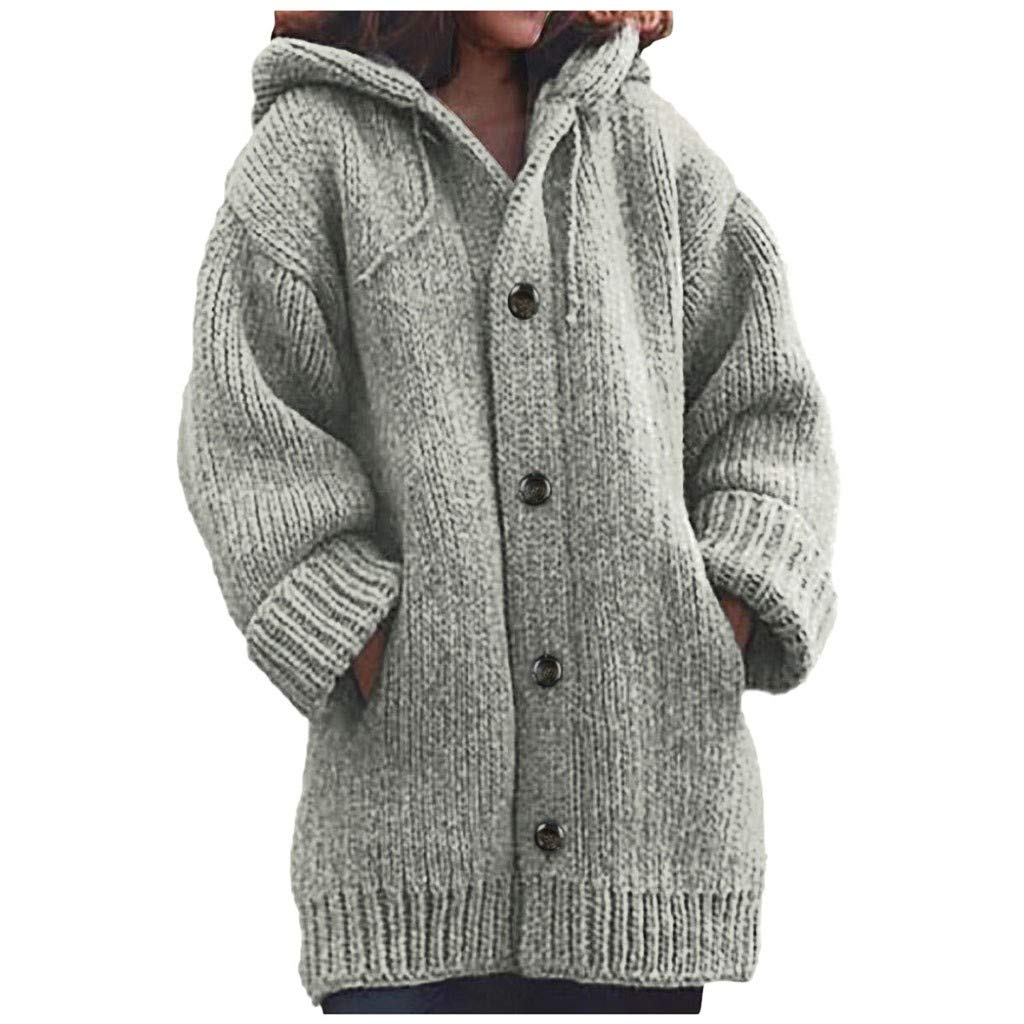 Women's Loose Open Front 3/4 Sleeve Knit Kimono Cardigan Sweater with Pockets - Gray | Casual Cover-Up for Spring & Fall | Perfect for Layering, Lounging & Outdoor Activities