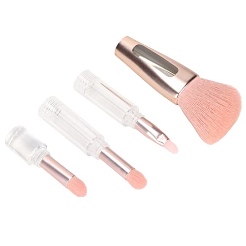 EXCLUZO 4-in-1 Makeup Brush Set - Professional Blending, Contouring & Powder Brush with Transparent Handle for Flawless Makeup Application | Perfect for Daily Use, Dating, Parties & Travel | Ideal for Women & Makeup Enthusiasts