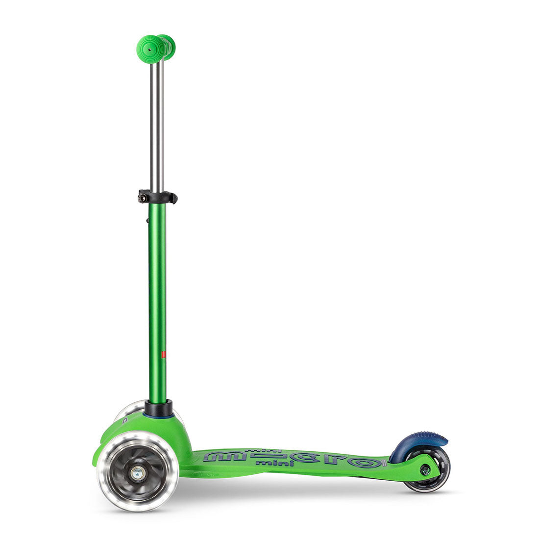 Micro Mini Deluxe 3 Wheel LED Scooter for Kids - Green/Blue - Light Up Wheels for Night Riding, Perfect for Outdoor Play & Commuting to School