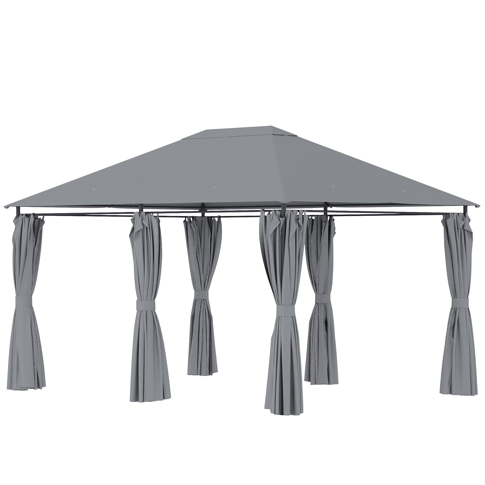 Outsunny 10' x 13' Outdoor Gazebo Canopy with 6 Removable Sidewalls, Steel Frame Patio Shelter for Garden, Backyard, Deck & Lawn - Perfect for Outdoor Dining, Parties & Shade (Gray)