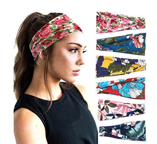 Stylish Printed Hair Bands Set for Women - 6 Pack Fashion Hair Accessories for Ponytail, Bun & Everyday Use - Perfect for Workout, Office & Casual Wear