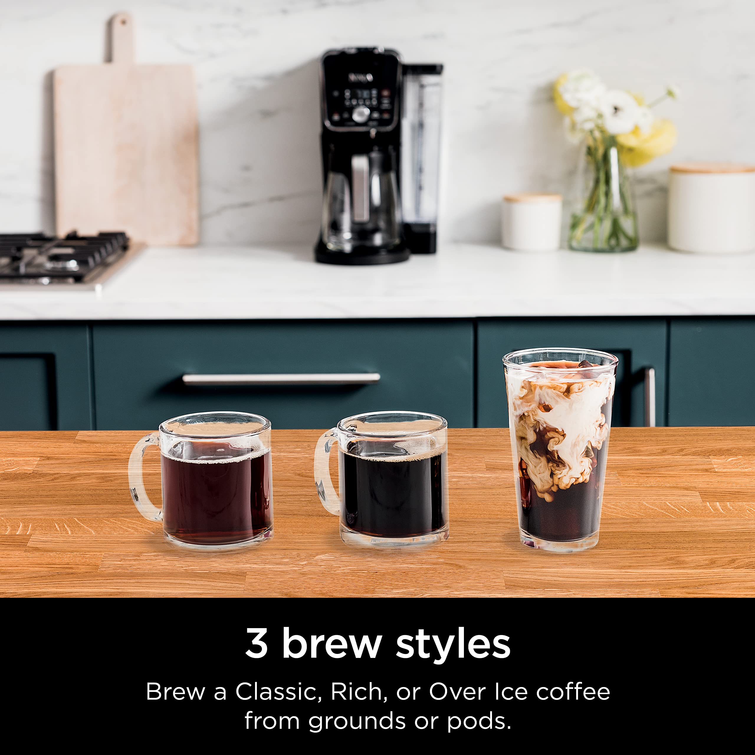 Ninja DualBrew Pro Specialty Coffee Maker - 12 Cup Single Serve Machine with K-Cup & Paper Filter Compatibility for Hot & Iced Coffee | Perfect for Home, Office & Entertaining | CFP201