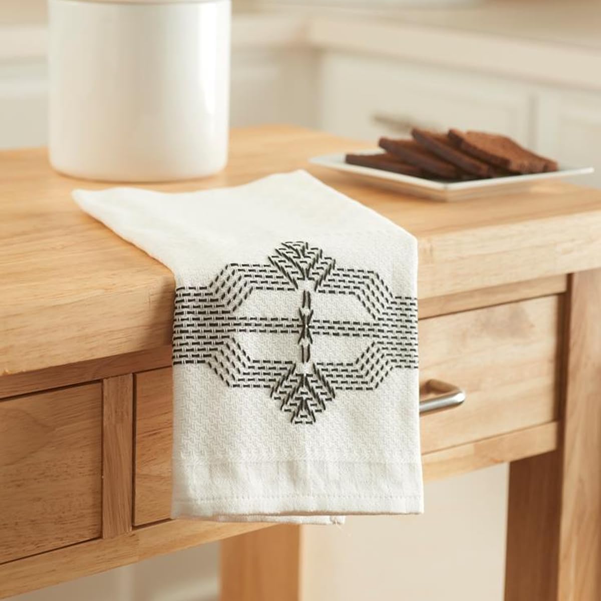 Swedish Weave Towel Kit - Reflections Black | Traditional Huck Weaving Patterns & Fabric for DIY Handmade Towels | Perfect for Home Decor, Gift Giving & Craft Projects