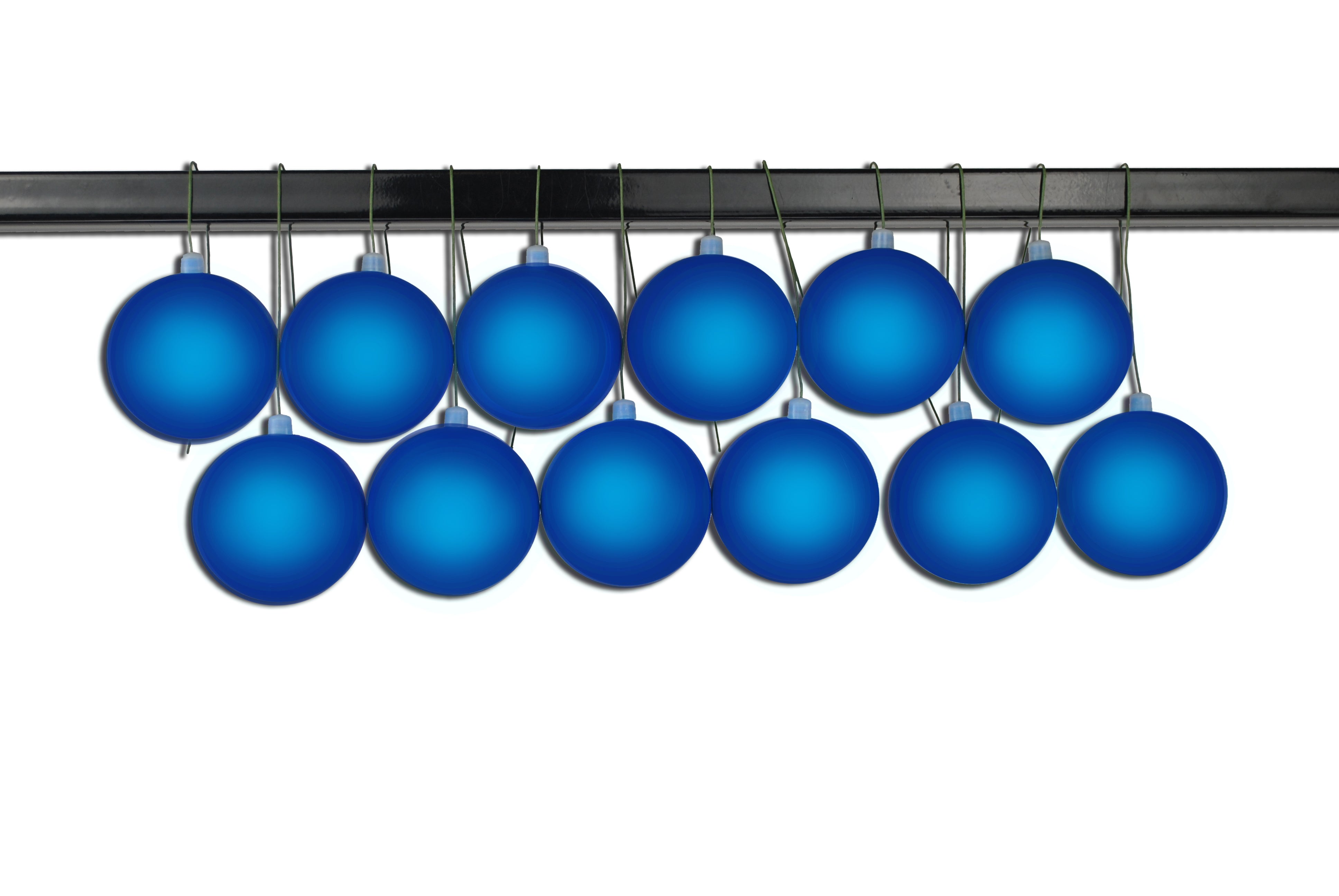 12 Pack 70mm 2.75 Inch Matte Blue Christmas Ball Ornaments with UV Coated Wire - Perfect for Holiday Tree Decorations, Party Favors and Home Decoration