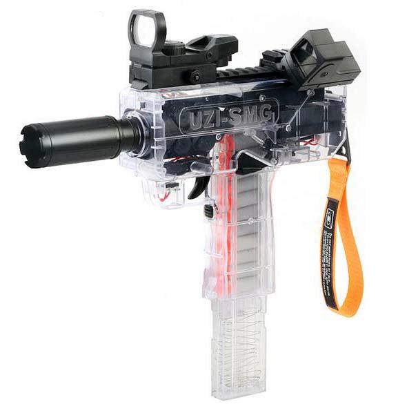 Electric UZI SMG Foam Dart Blaster Toy Gun - High Performance Foam Dart Blaster for Outdoor Nerf Battles, Backyard Games & Team Combat (Orange)